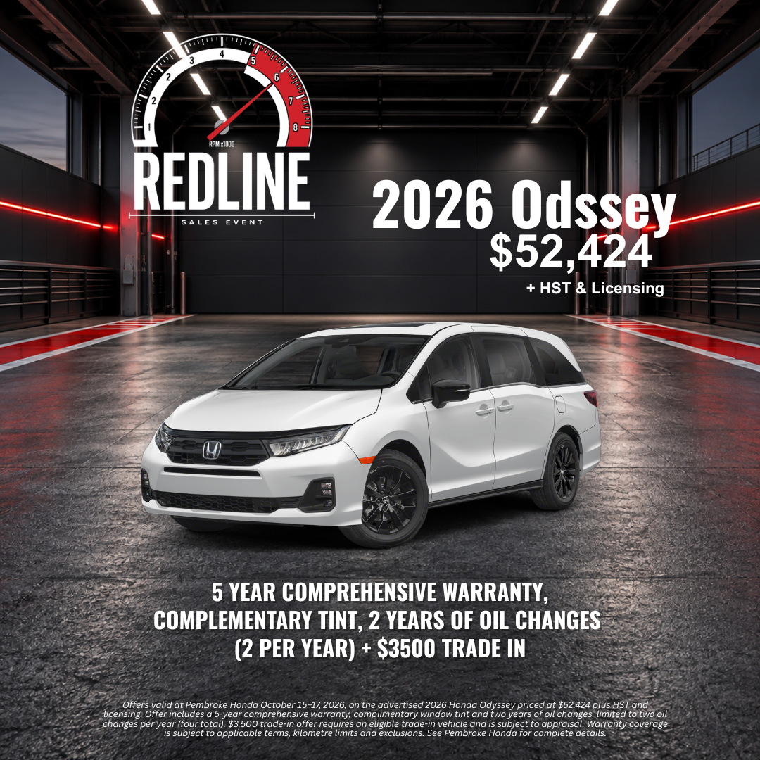 2026 Odyssey Redline offer at $52,424, plus HST and licensing